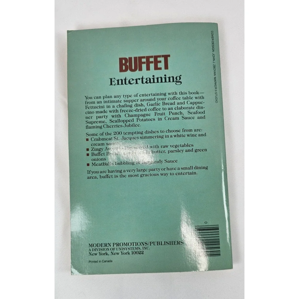 Vintage 1972 Variety Cookbooks The Buffet Cookbook‎ by Helen M Schrader PB